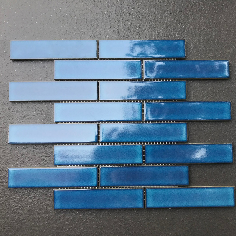 Decorative long strip porcelain mosaic for wall tile