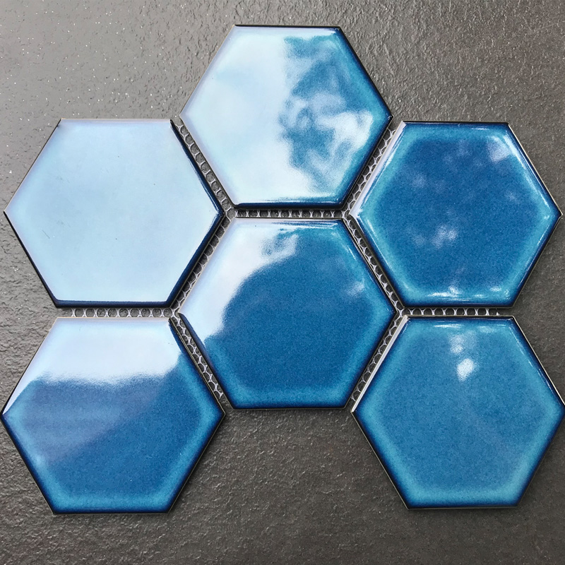 Honeycomb full body antique anti-slip hexagon mosaic floor tile for bathroom 